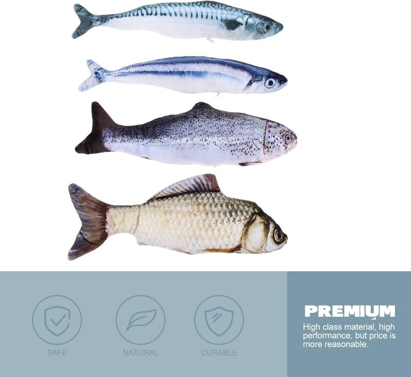 Realistic Fish Plush Toys for Cats